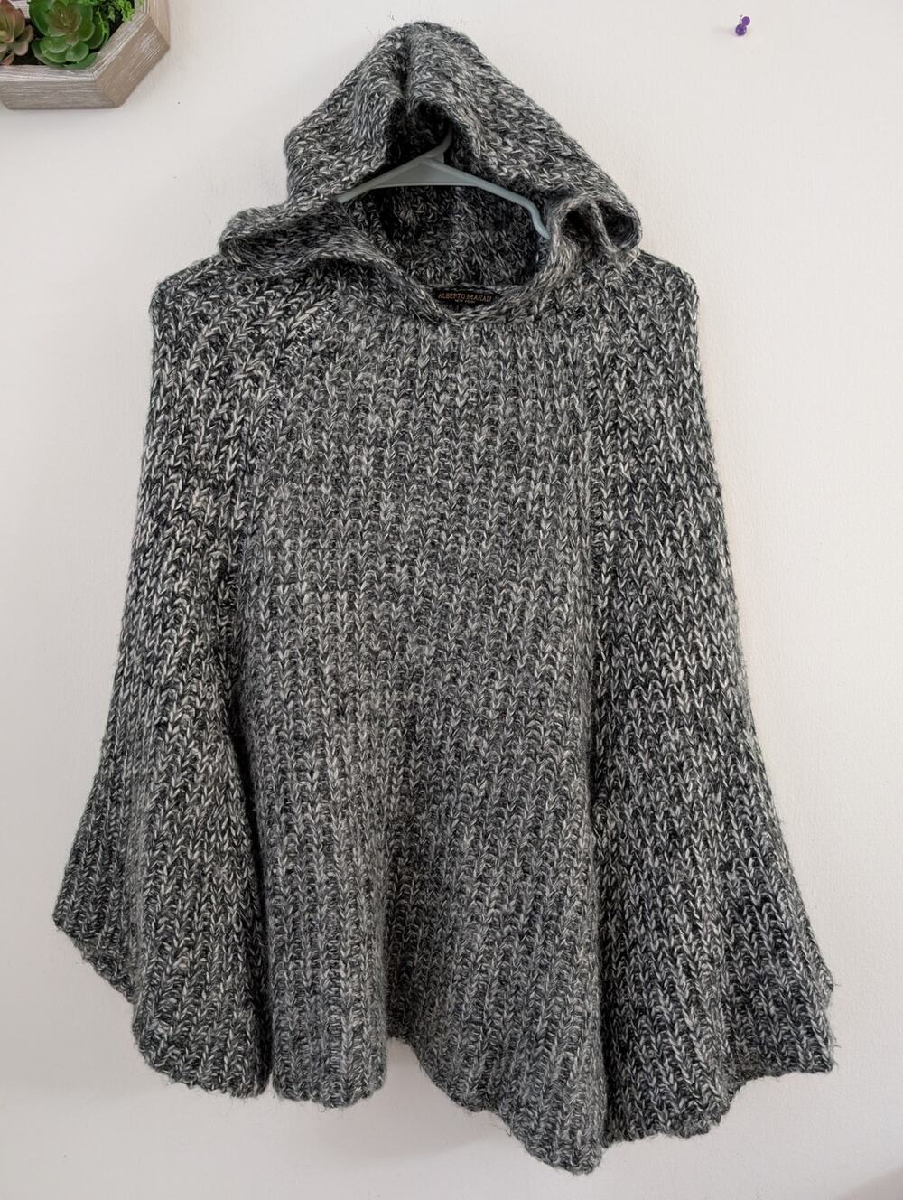 alberto makali mohair blend poncho sweater